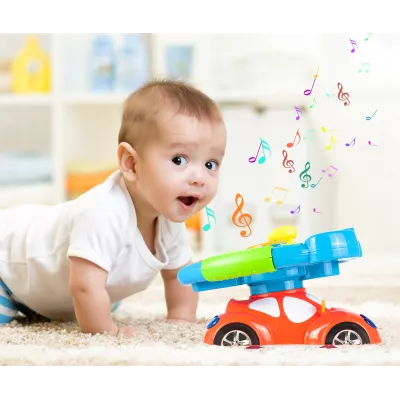 Interaktywna kierownica edukacyjna dla dzieci auto światło projektor