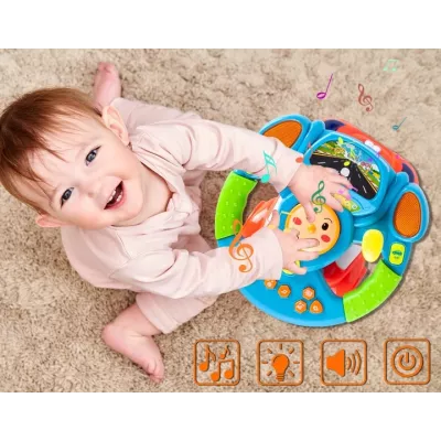 Interaktywna kierownica edukacyjna dla dzieci auto światło projektor