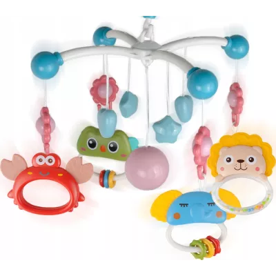 Karuzelka do łóżeczka z pozytywką projektorem pilot timer 360° obrotowa