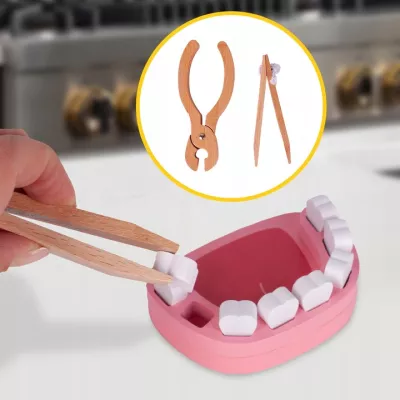 Drewniany zestaw lekarza i dentysty w walizce 2 króliczki dla dzieci duży