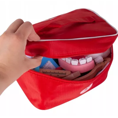 Drewniany zestaw lekarza i dentysty w walizce 2 króliczki dla dzieci duży