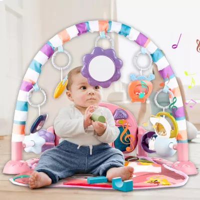 Mata edukacyjna z pianinkiem grzechotki gryzaki interaktywna dla niemowląt