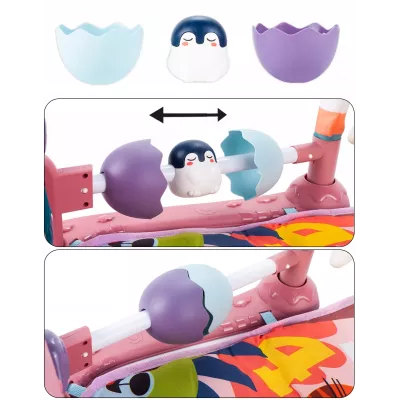 Mata edukacyjna z pianinkiem grzechotki gryzaki interaktywna dla niemowląt