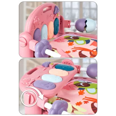 Mata edukacyjna z pianinkiem grzechotki gryzaki interaktywna dla niemowląt