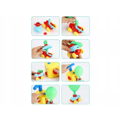 Wyrzutnia balonowa samochód żabka + pompka zestaw aerodynamiczny 12 balonów