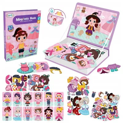 Układanka magnetyczna ubieranka dziewczynki kreatywne puzzle 51 magnesów