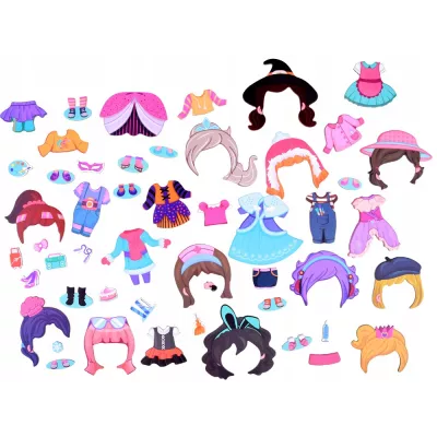 Układanka magnetyczna ubieranka dziewczynki kreatywne puzzle 51 magnesów