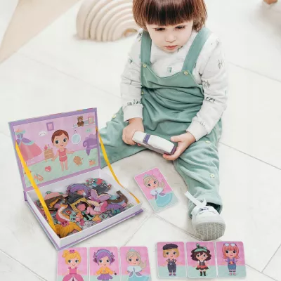 Układanka magnetyczna ubieranka dziewczynki kreatywne puzzle 51 magnesów
