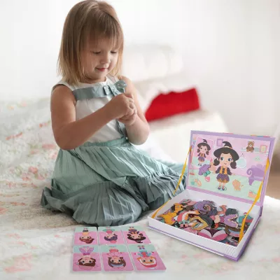 Układanka magnetyczna ubieranka dziewczynki kreatywne puzzle 51 magnesów