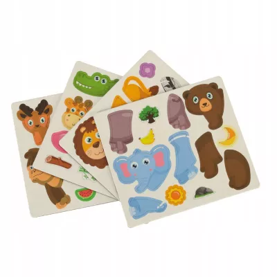 Układanka magnetyczna Montessori zwierzęta puzzle edukacyjne 47 magnesów