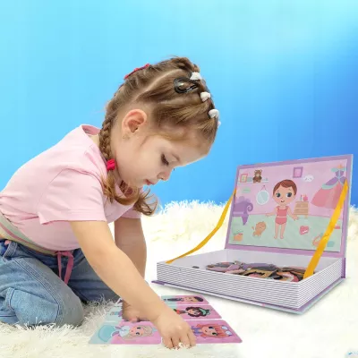 Układanka magnetyczna ubieranka dziewczynki kreatywne puzzle 51 magnesów