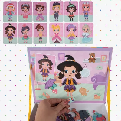 Układanka magnetyczna ubieranka dziewczynki kreatywne puzzle 51 magnesów