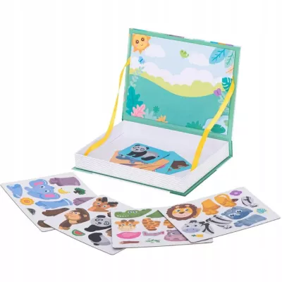 Układanka magnetyczna Montessori zwierzęta puzzle edukacyjne 47 magnesów