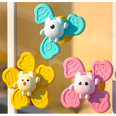 Zestaw grzechotek z przyssawką spinnery sensoryczne gryzaczki dla niemowląt