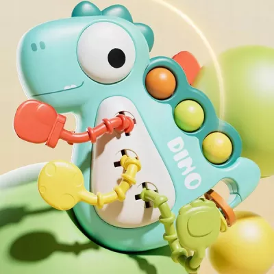 Zabawka Sensoryczna Gryzak Montessori Dinozaur - Rozwija Zmysły