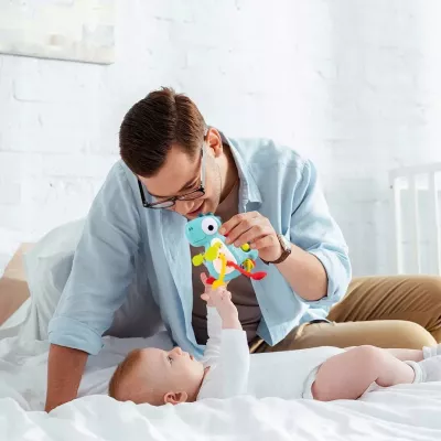 Zabawka Sensoryczna Gryzak Montessori Dinozaur - Rozwija Zmysły