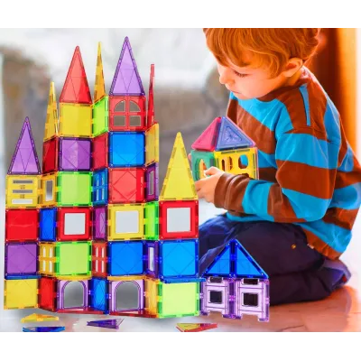 Klocki magnetyczne 3D edukacyjne konstrukcje 45el. układanka dla dzieci