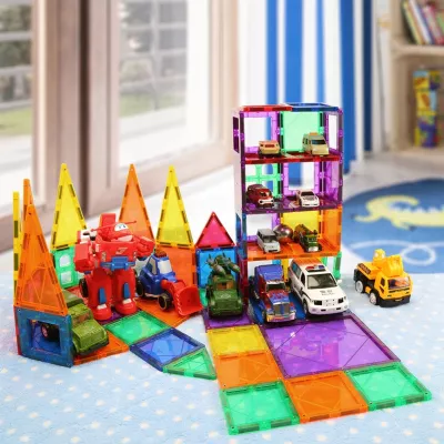 Klocki magnetyczne 3D edukacyjne konstrukcje 45el. układanka dla dzieci