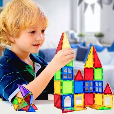 Klocki magnetyczne 3D edukacyjne konstrukcje 45el. układanka dla dzieci