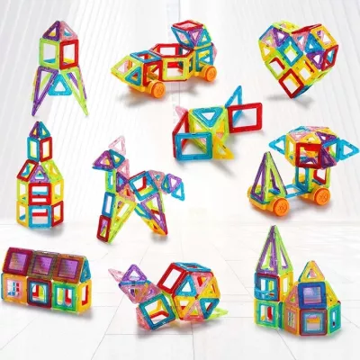 Klocki magnetyczne 3D edukacyjne konstrukcje 45el. układanka dla dzieci