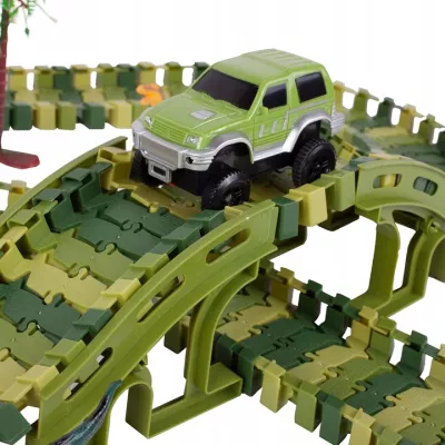 Tor samochodowy dla dzieci Dino Park wyścigowy zestaw 240 el dinozaury