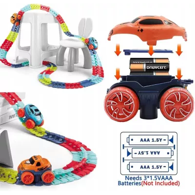 Magiczny tor 291el. - elastyczny tor z autkiem LED dla dzieci
