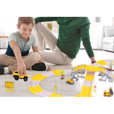 Tor samochodowy Budowlany 255 el. - auta pojazdy budowy zestaw dla dzieci