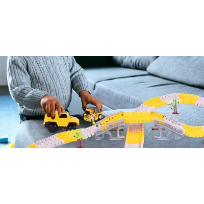 Tor samochodowy Budowlany 255 el. - auta pojazdy budowy zestaw dla dzieci