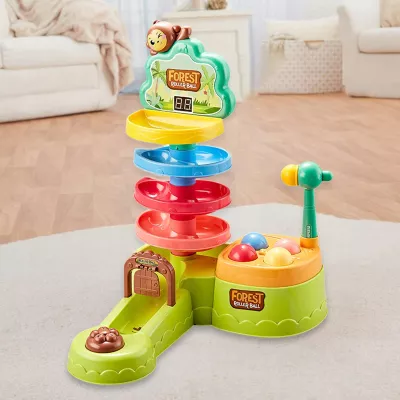 Interaktywna Zjeżdżalnia Tor dla Kulek Motyw Dżungla, Dźwięki i Licznik