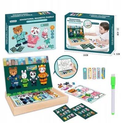 Edukacyjne Puzzle Magnetyczne Rodzinka - Kreatywna Zabawa