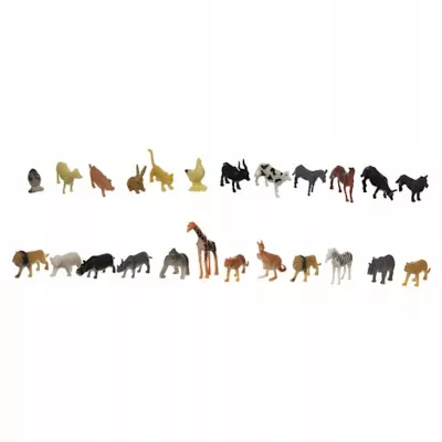 Zestaw figurek zwierząt 48 szt. farma zwierzęta dzikie safari w kuferku