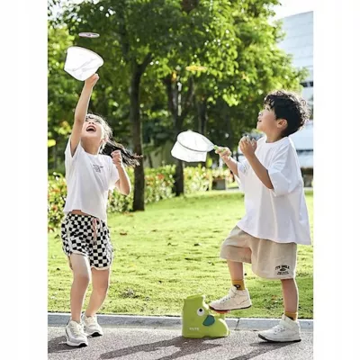 Wyrzutnia latających dysków dla dzieci zabawa na świeżym powietrzu