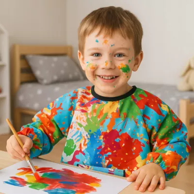 Fartuszek ochronny do malowania dla dzieci 4-6 lat fartuch wodoodporny