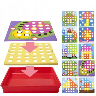 Mozaika Montessori guzikowa dla malucha układanka trening rączki
