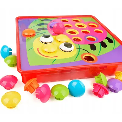 Mozaika Montessori guzikowa dla malucha układanka trening rączki