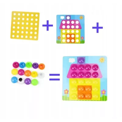 Mozaika Montessori guzikowa dla malucha układanka trening rączki