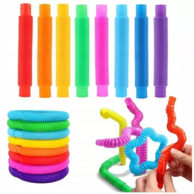 Tuby Sensoryczne Rurki XXL10 szt. Kolorowa Zabawka terapeutyczna edukacyjna