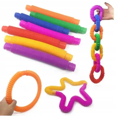 Tuby Sensoryczne Rurki XXL10 szt. Kolorowa Zabawka terapeutyczna edukacyjna