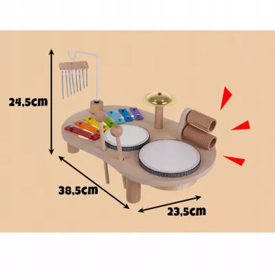 Drewniany stolik perkusyjny Montessori zestaw muzyczny dla dzieci