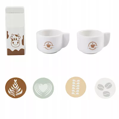 Drewniany ekspres do kawy dla dzieci z akcesoriami