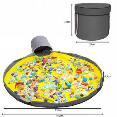 Kosz 2w1 z matą do zabawy 135 cm szybkie sprzątanie zabawek