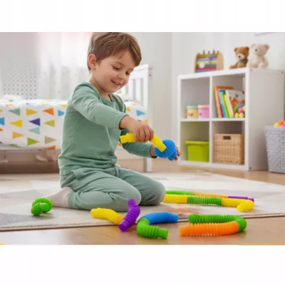 Terapeutyczna zabawka edukacyjna relaksująca Rurki Sensoryczne 10 sztuk
