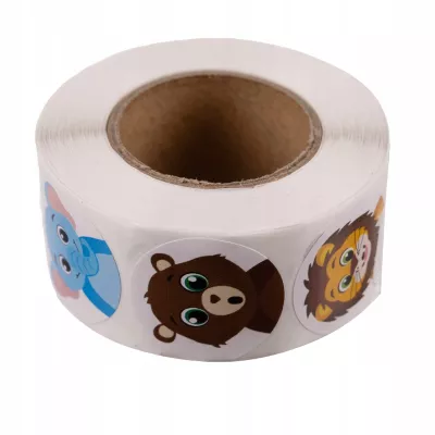 Naklejki dla Dzieci 500 szt. - 8 Wzorów Rolka 2,5 cm