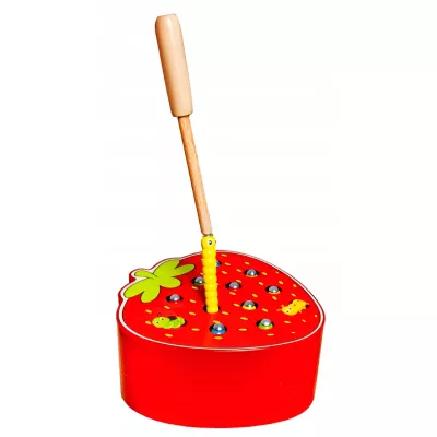 Gra Truskawka na Magnes - Łap Robaczki Drewniana