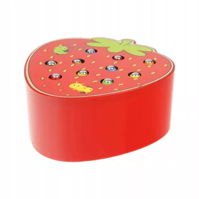 Gra Truskawka na Magnes - Łap Robaczki Drewniana