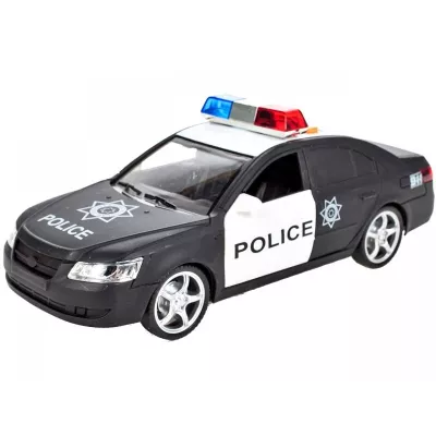 Policyjny radiowóz otwierane drzwi świecące koguty dźwięki auto policja