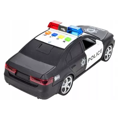 Policyjny radiowóz otwierane drzwi świecące koguty dźwięki auto policja