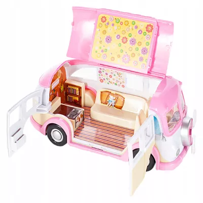 Kamper Lodziarnia dla Lalek - Food Truck, Mini Kawiarnia z Akcesoriami