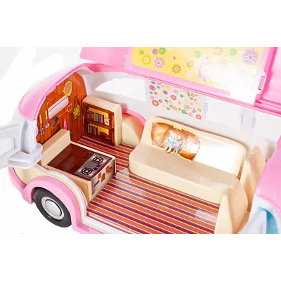 Kamper Lodziarnia dla Lalek - Food Truck, Mini Kawiarnia z Akcesoriami
