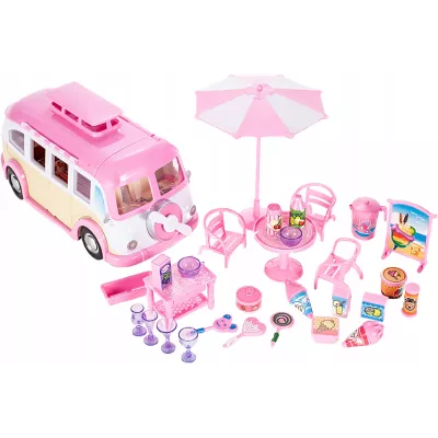 Kamper Lodziarnia dla Lalek - Food Truck, Mini Kawiarnia z Akcesoriami